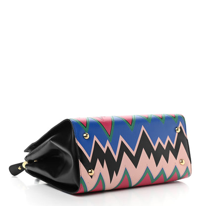Salvatore Ferragamo Saffiano Zig Zag Beky Tote Black Multicolor 4 of 11