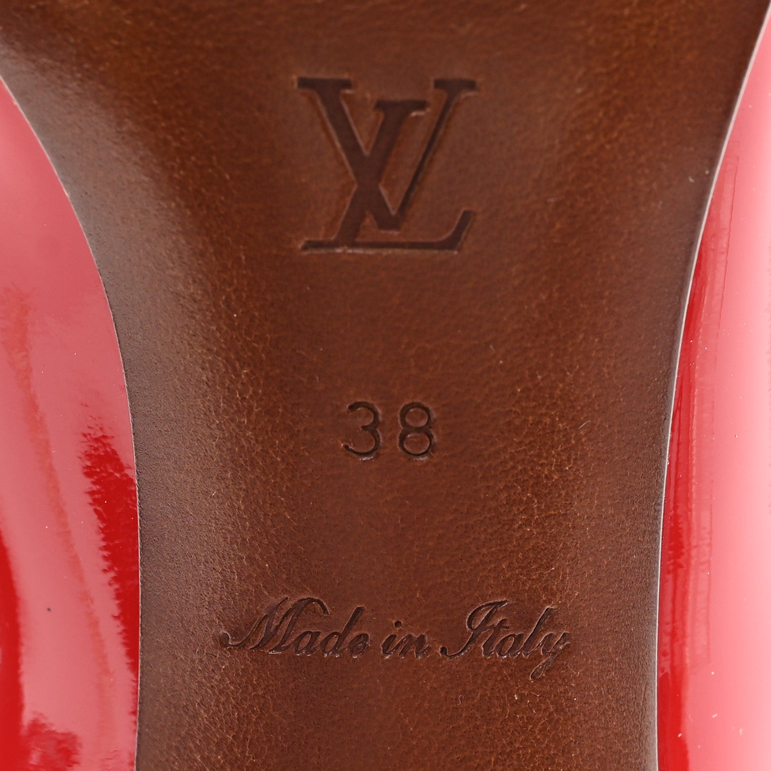 Louis Vuitton Patent Calfskin Eyeline Pumps 38 Rouge 7 of 9