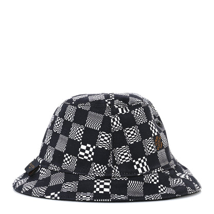 Louis Vuitton Cotton Damier Distorted Reversible Bucket Hat Black 5 of 15
