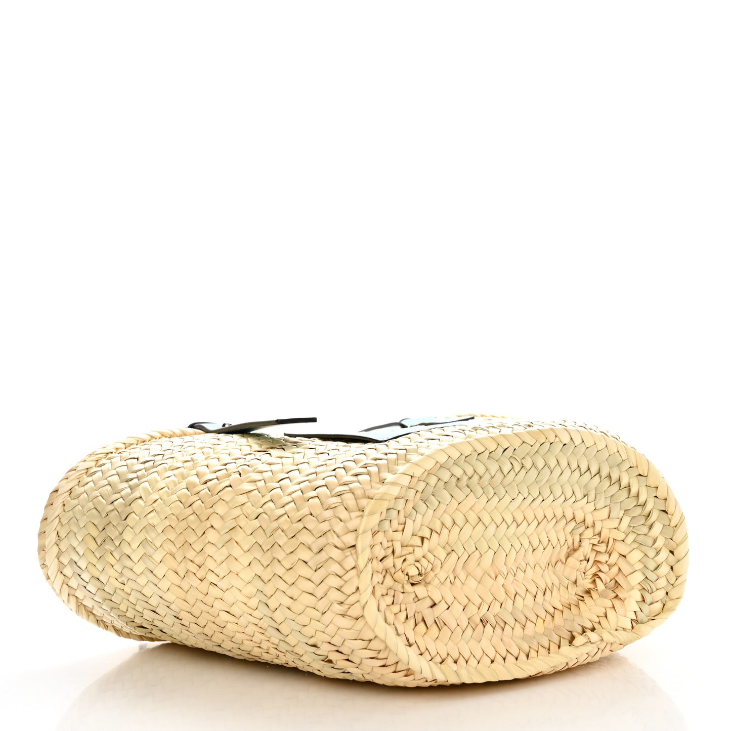 Raffia Basket Tote Bag Natural Light Blue