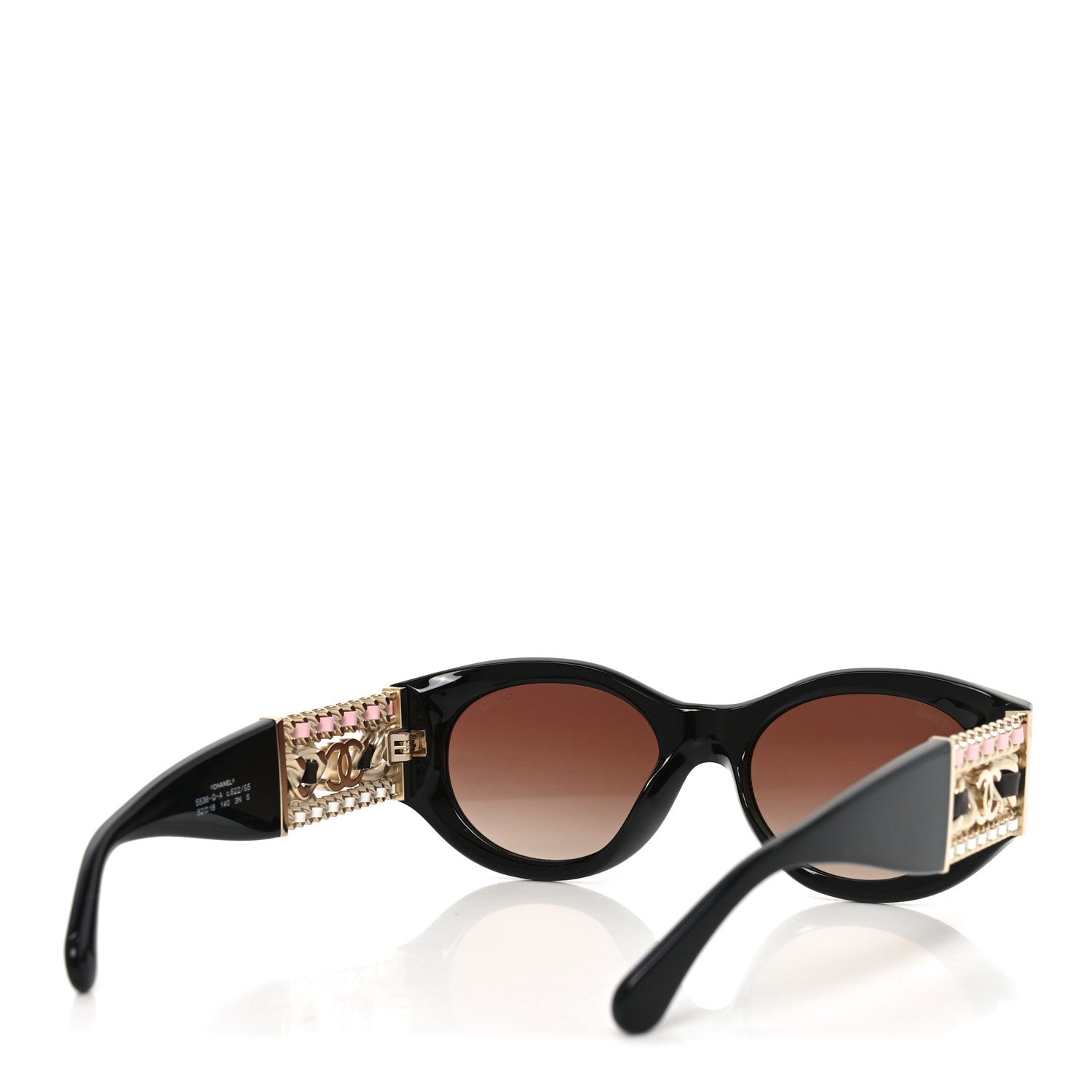 Chanel Acetate Calfskin Chain CC Sunglasses 5536-Q-A Black 1851671