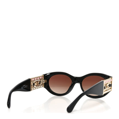 Chanel Acetate Calfskin Chain CC Sunglasses 5536-Q-A Black 3 of 7