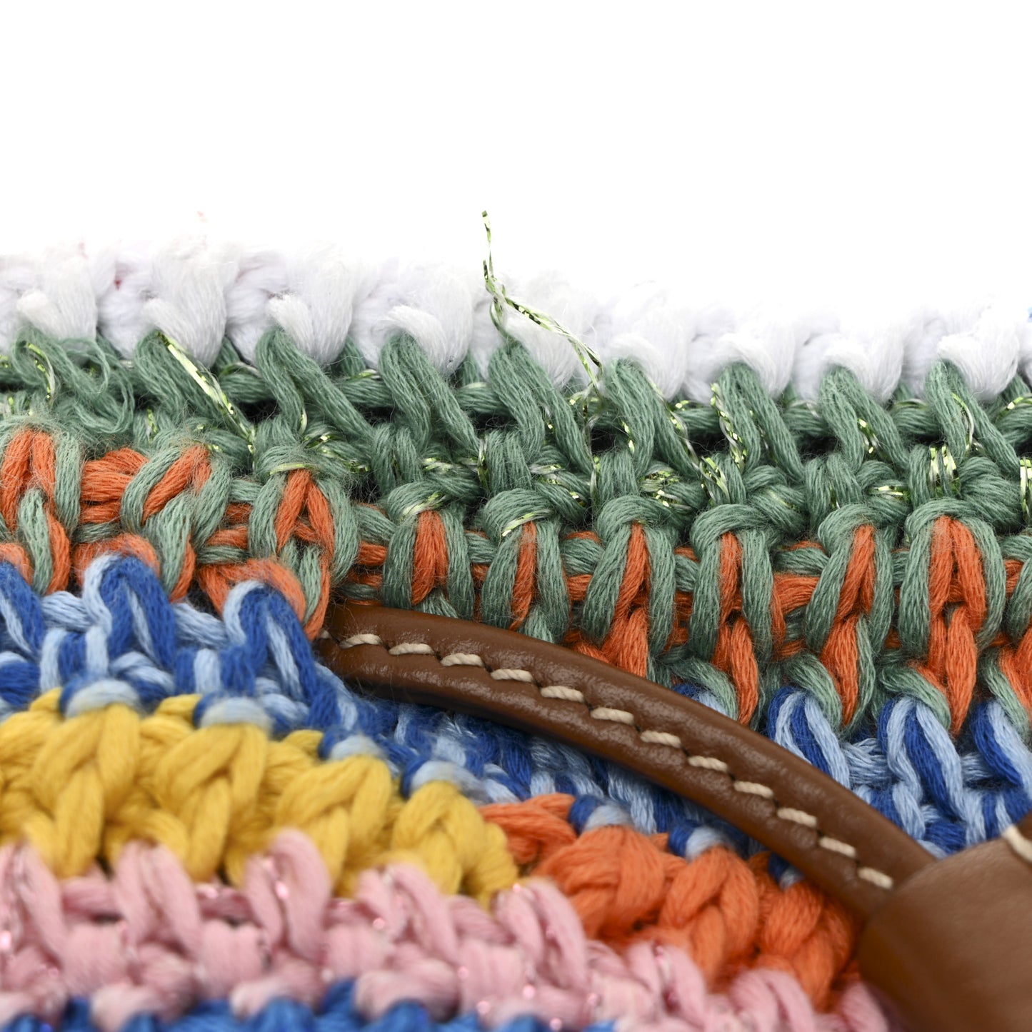 Fabric Crochet Drawstring Pouch Multicolor