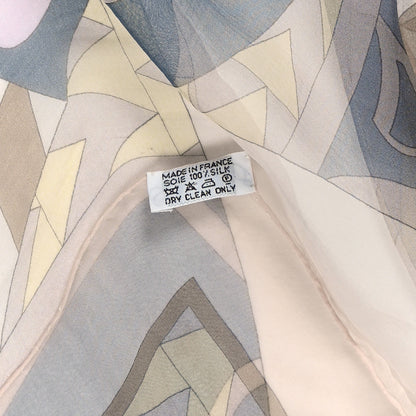 Hermes Mousseline Silk Chevaux De Karnak Shawl 140 Rose Thè Gris Bleuete Rose Thè Gris Bleuete Mauve 3 of 4