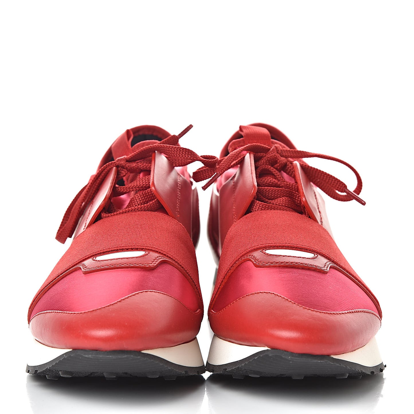 Satin Calfskin Womens Race Runner Sneakers 41 Rouge Groseille