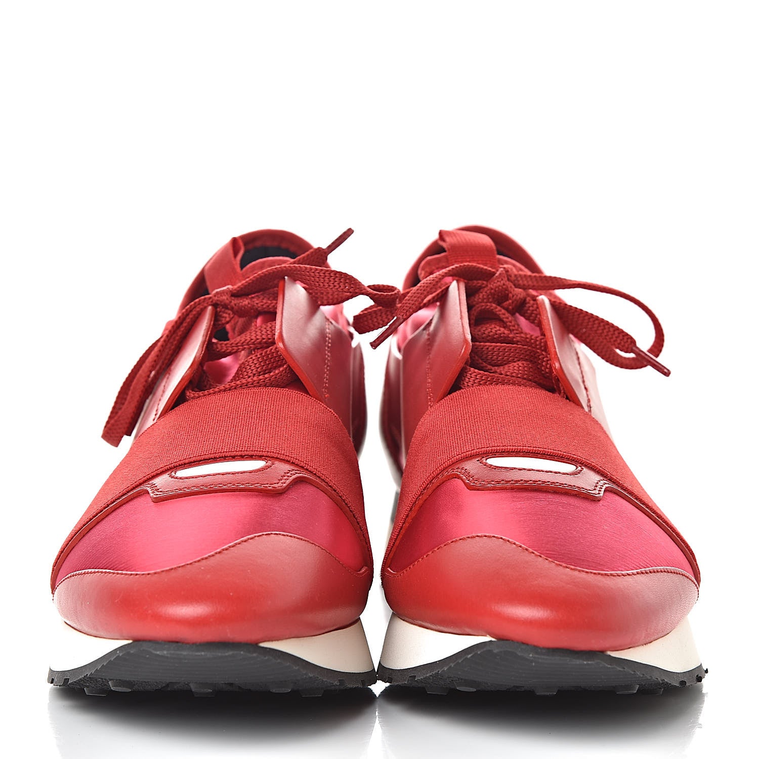 Balenciaga Satin Calfskin Womens Race Runner Sneakers 41 Rouge Groseille 2 of 7