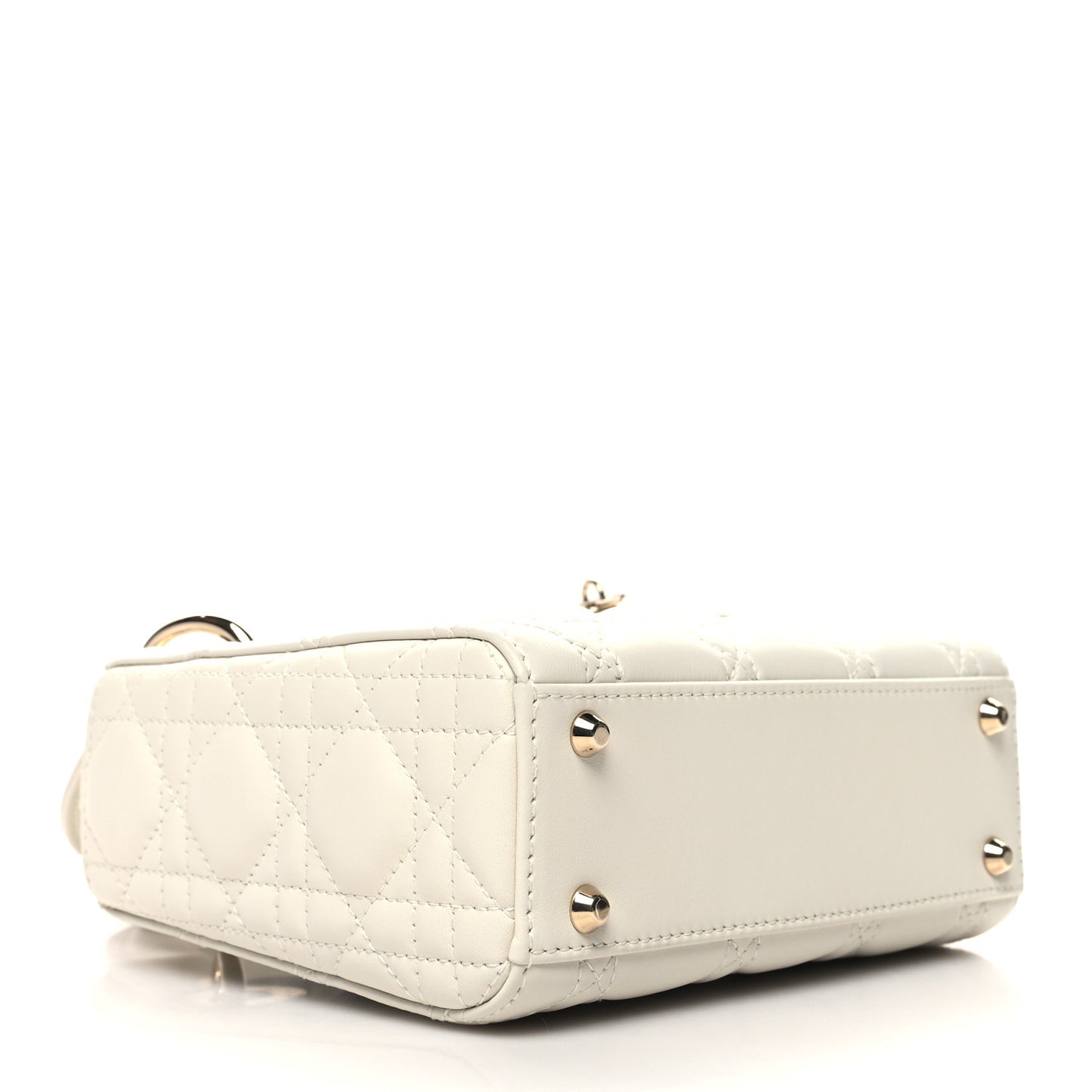 Lambskin Cannage Mini Lady Dior White
