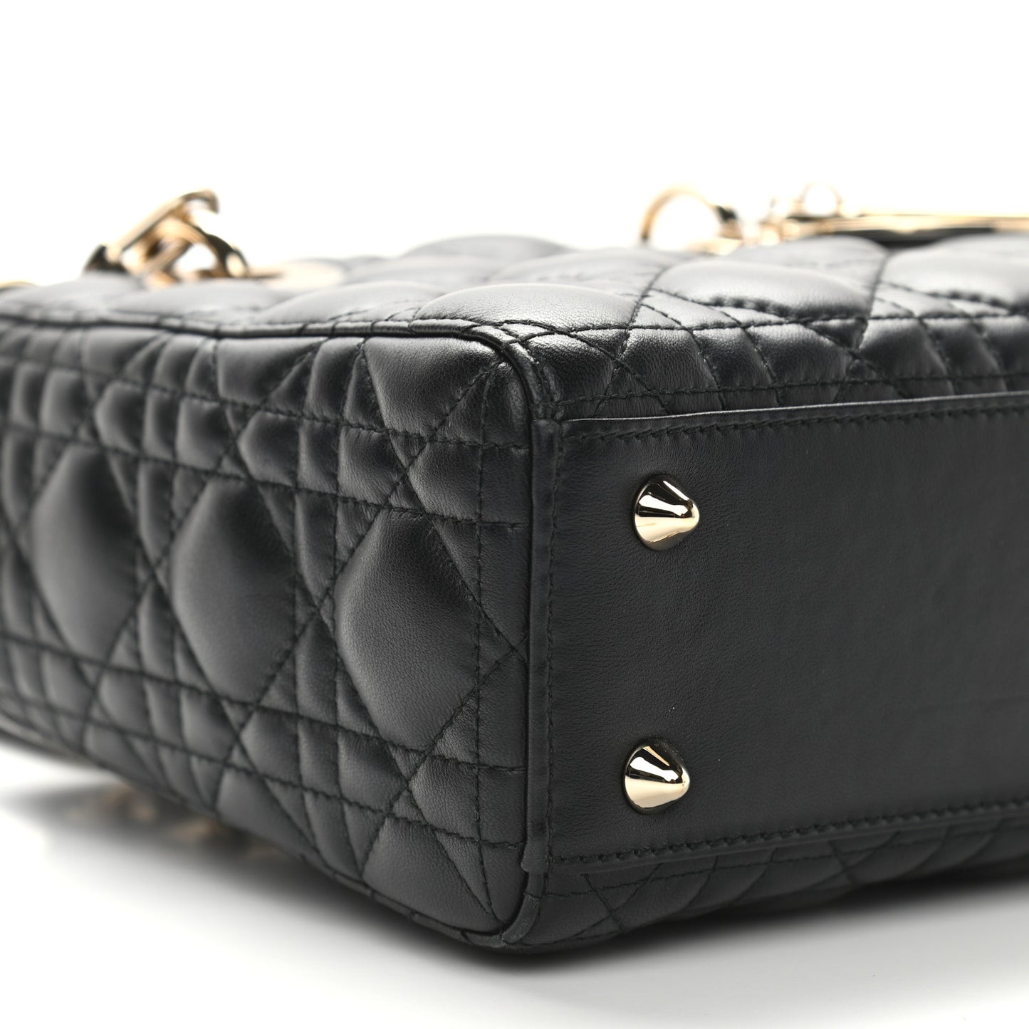 Lambskin Cannage Small Lucky Badges My Lady Dior Black
