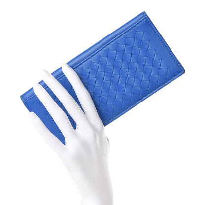 Bottega Veneta Nappa Intrecciato Long Bi-Fold Wallet Signal Blue 2 of 8
