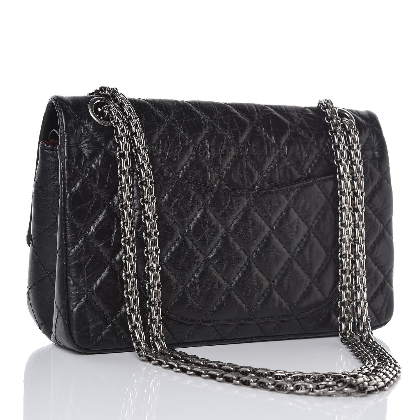 Aged Calfskin Quilted 2.55 Reissue 225 Flap Black
