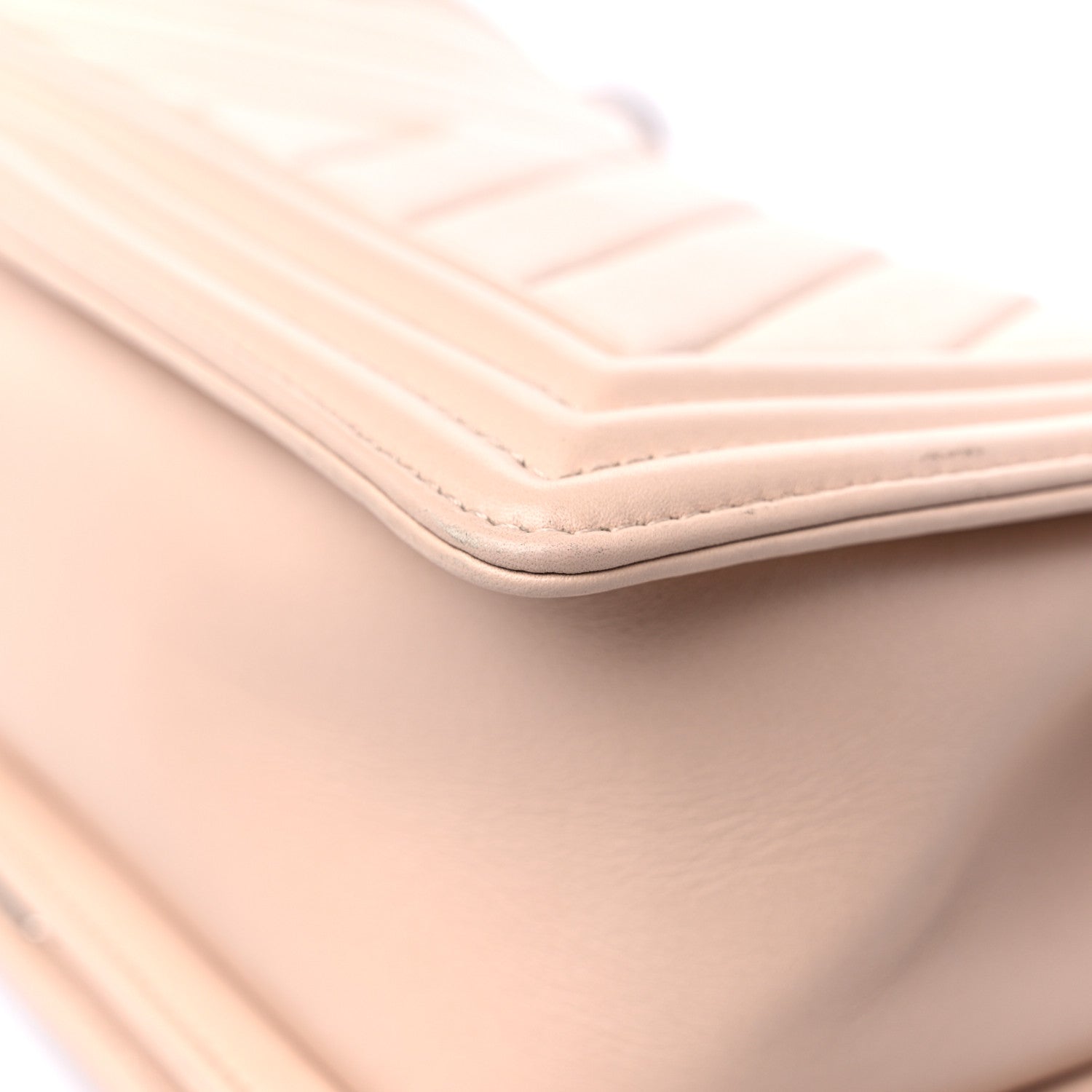 Chanel Lambskin Chevron Quilted Medium Boy Flap Beige 11 of 14