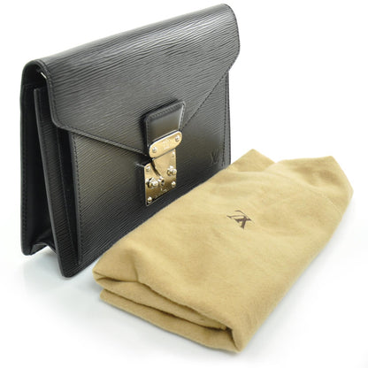 Louis Vuitton Epi Pochette Sellier Dragonne Clutch Black 3 of 9