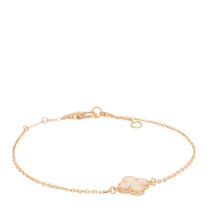 Van Cleef & Arpels 18K Yellow Gold Mother of Pearl Sweet Alhambra Bracelet 1 of 4
