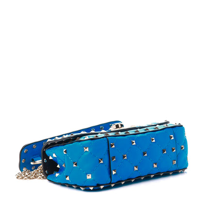 Valentino Garavani Calfskin Mini Rockstud Spike Shoulder Bag Blue Fluo 5 of 12