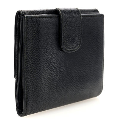 Chanel Caviar Timeless CC Compact French Wallet Black 3 of 7