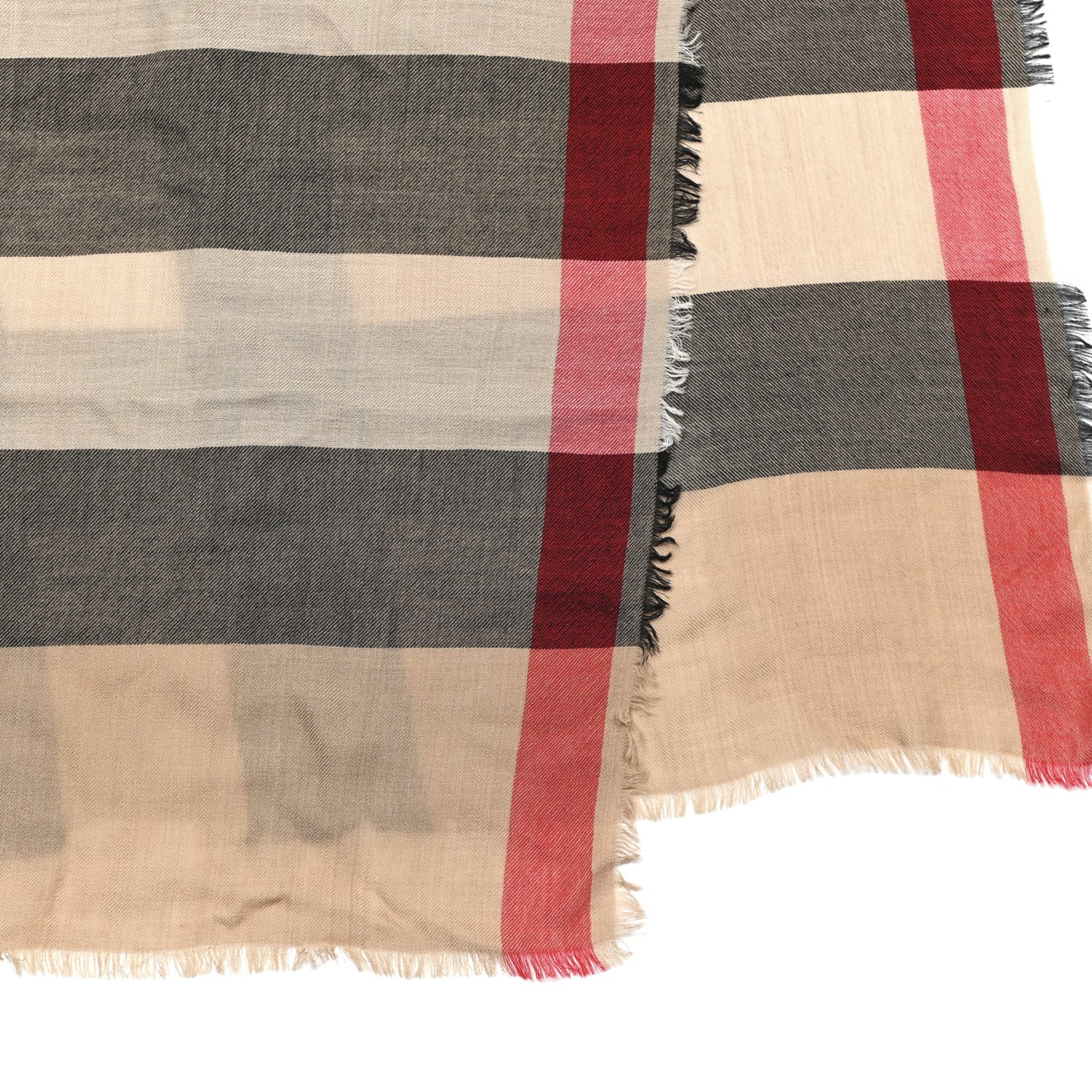 Cashmere Mega Check Lightweight Scarf Camel