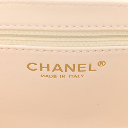 Chanel Shiny Aged Calfskin Quilted Nano Kelly Shopper White 7 of 11