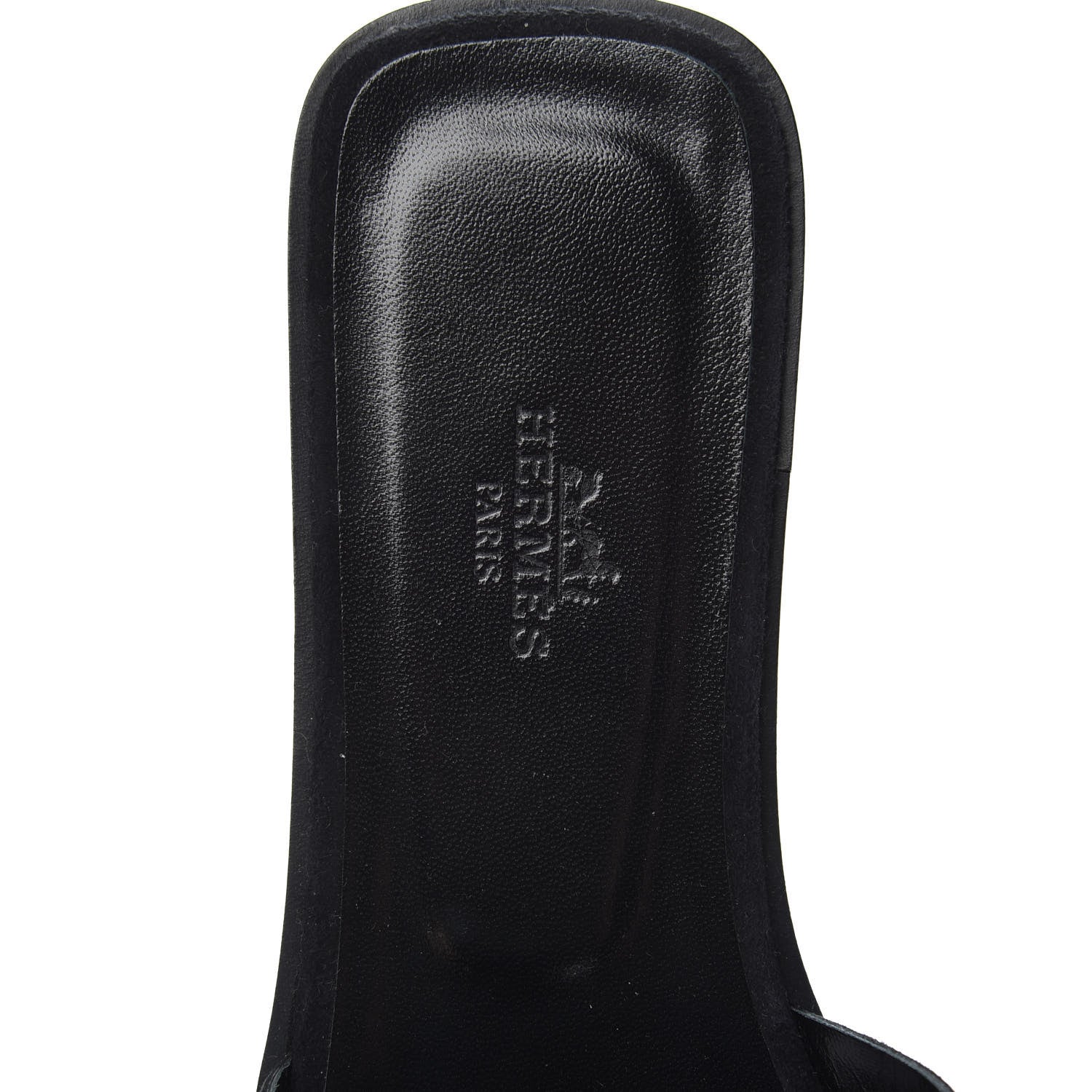 Hermes Suede Goatskin Crystal Powder Oran Sandals 38.5 Black 6 of 10