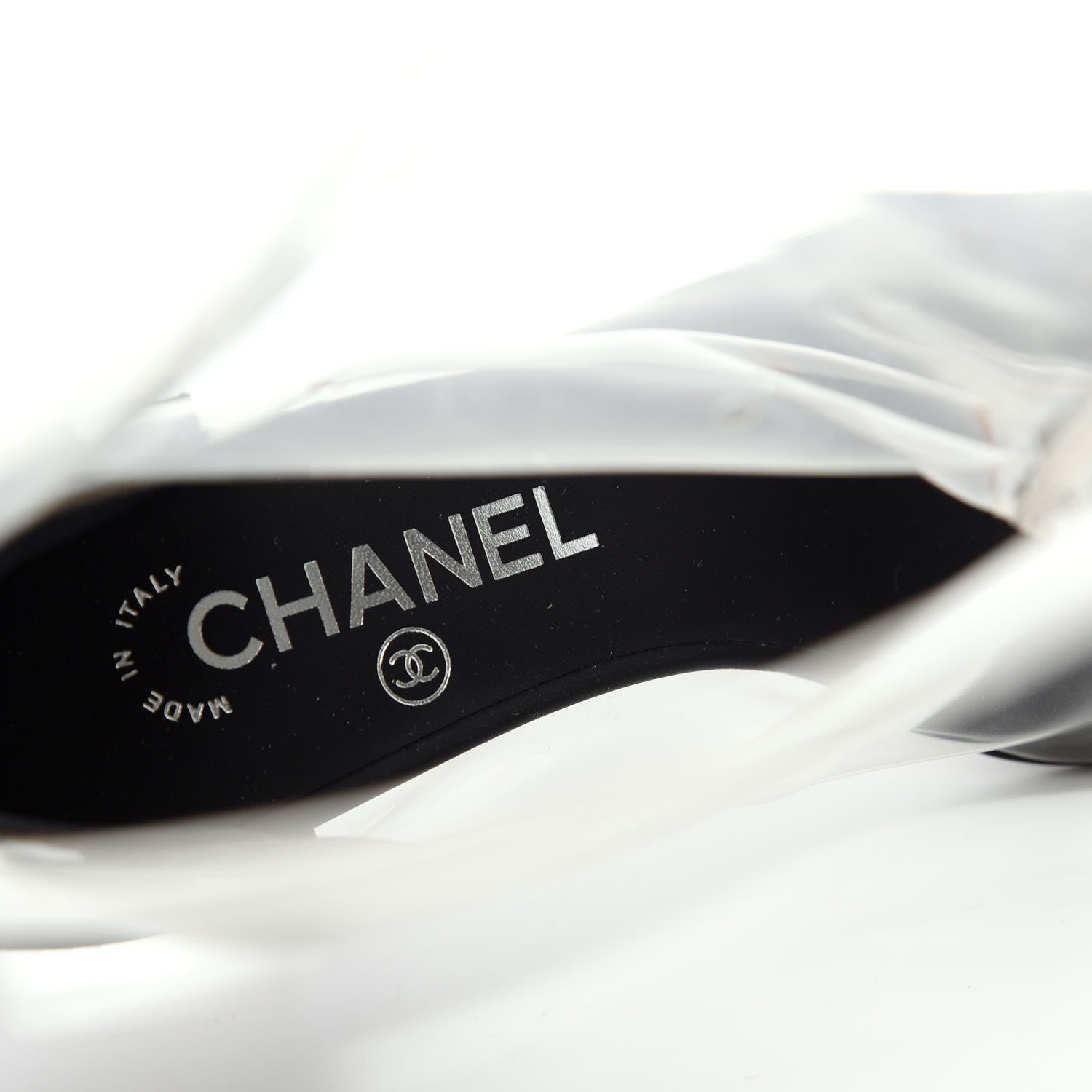 Chanel PVC Grosgrain High Boots 38 Transparent Black 8 of 10