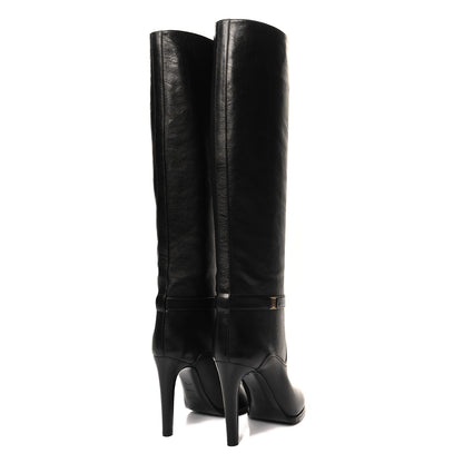 Saint Laurent Grained Calfskin Diane 100 Boots 37.5 Black 4 of 8