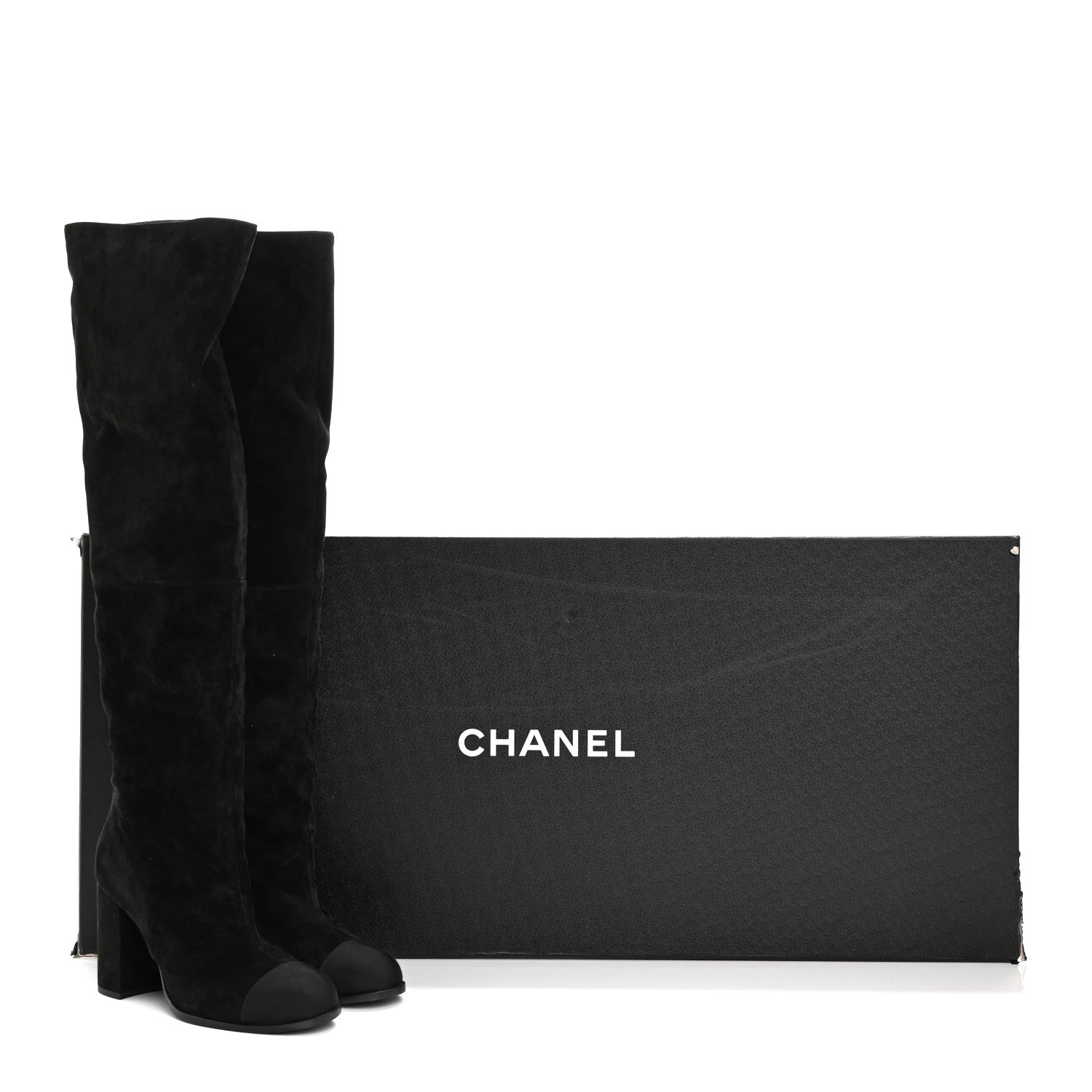 Chanel Suede Calfskin Grosgrain High Boots 39 Black 8 of 8