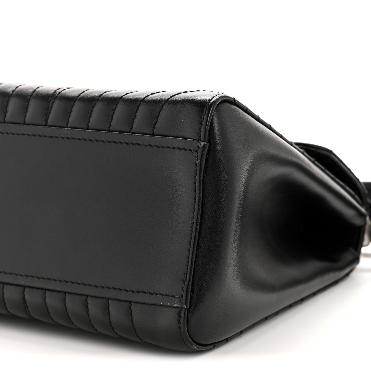 Prada Soft Calfskin Impunture Diagramme Flap Top Handle Bag Black 11 of 15