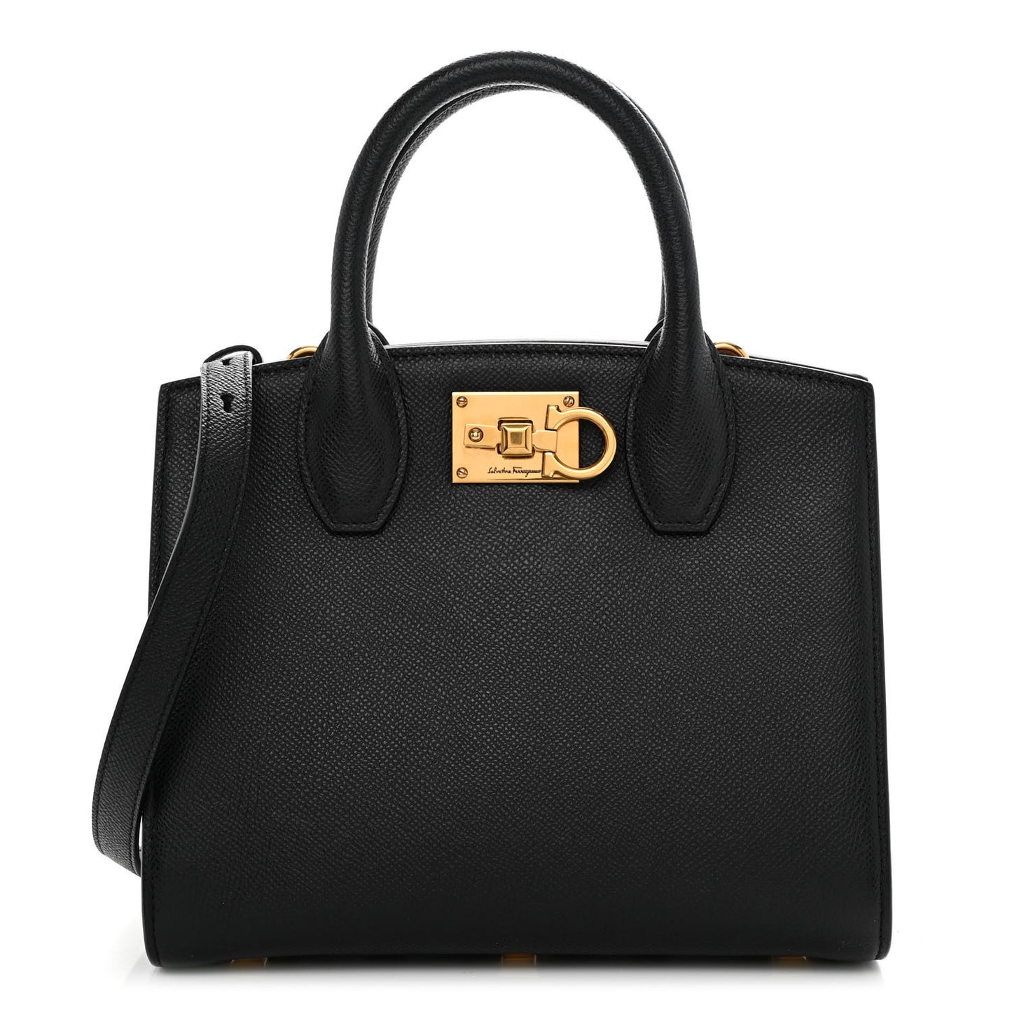 Calfskin Small The Studio Box Bag Black