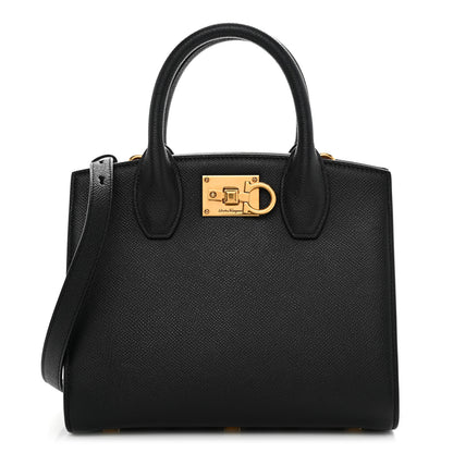 Salvatore Ferragamo Calfskin Small The Studio Box Bag Black 1 of 10