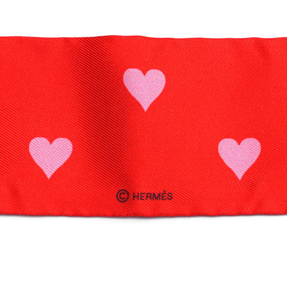 Hermes Silk Tea Time Twilly Rouge Vif Vert Multicolor 3 of 4