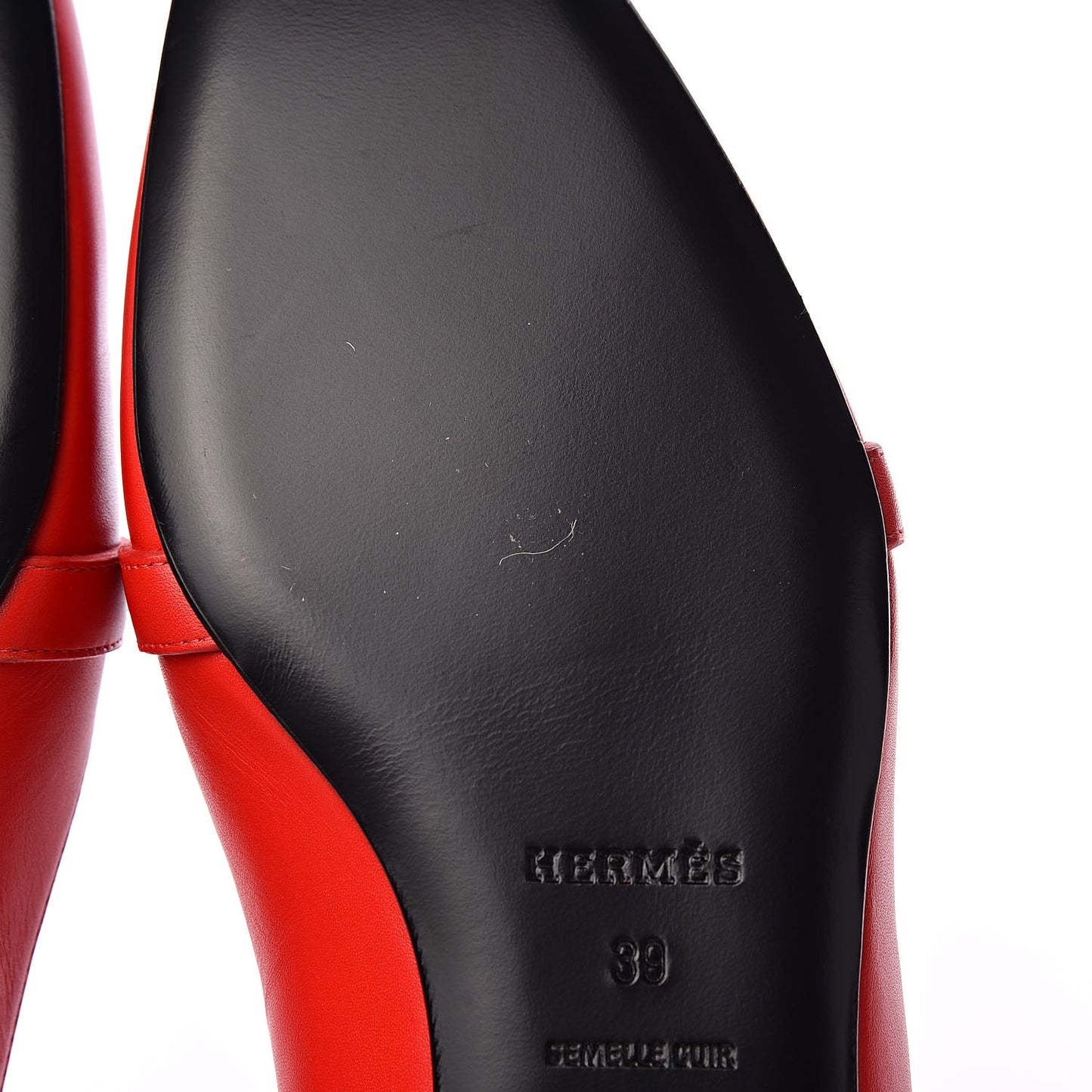 Calfskin Pegase Ballerina Flats 39 Rouge Piment