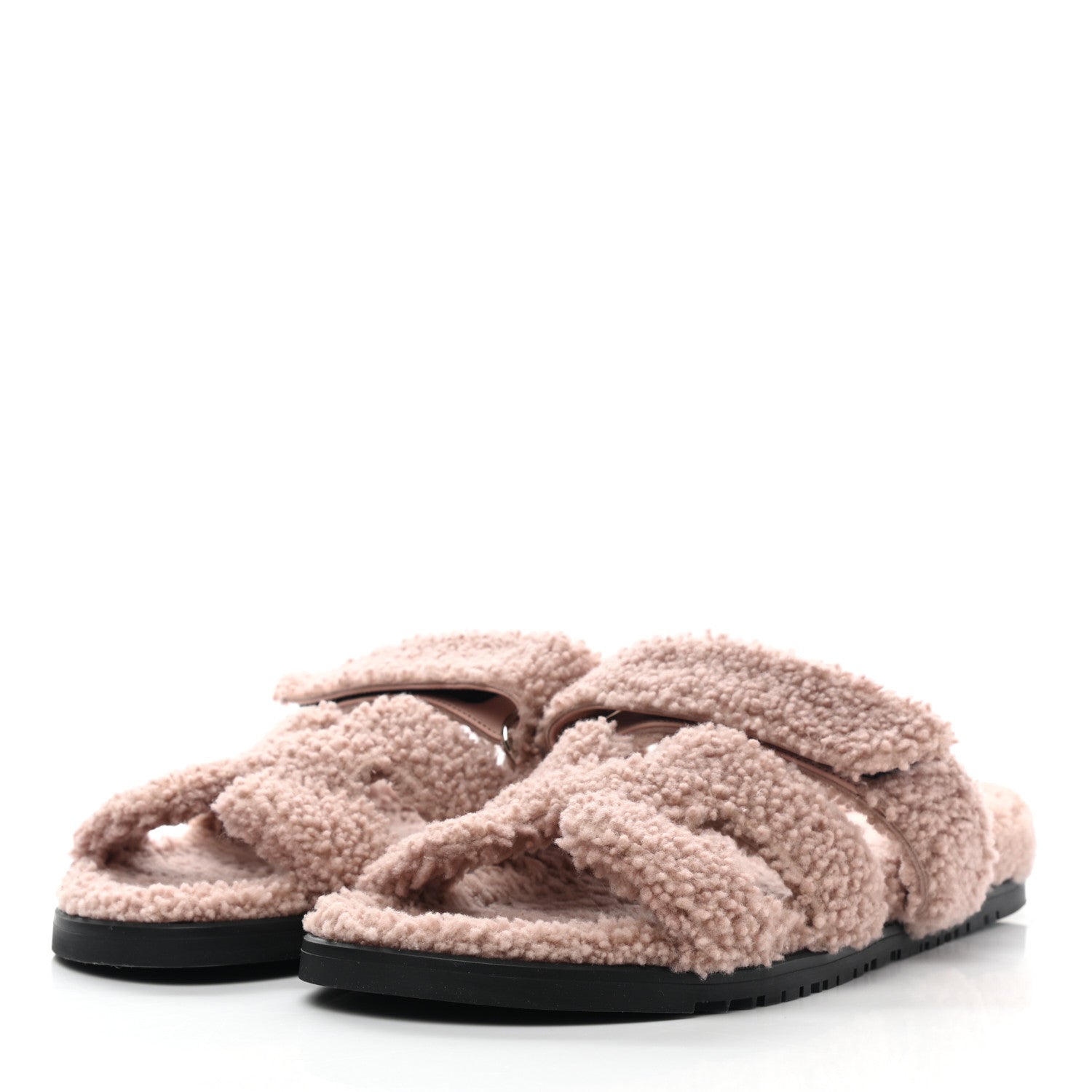 Hermes Woolskin Womens Chypre Sandals 40 Bois De Santal 3 of 8