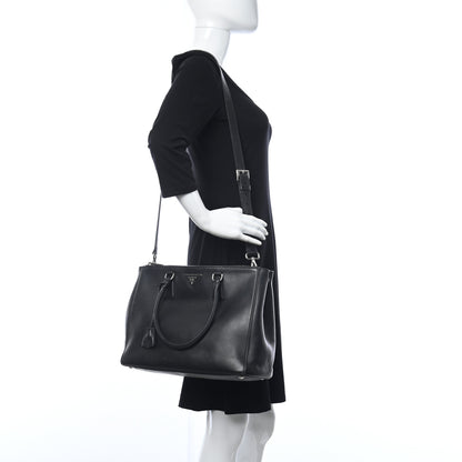 Prada Soft Calfskin Galleria Double Zip Tote Black 2 of 21