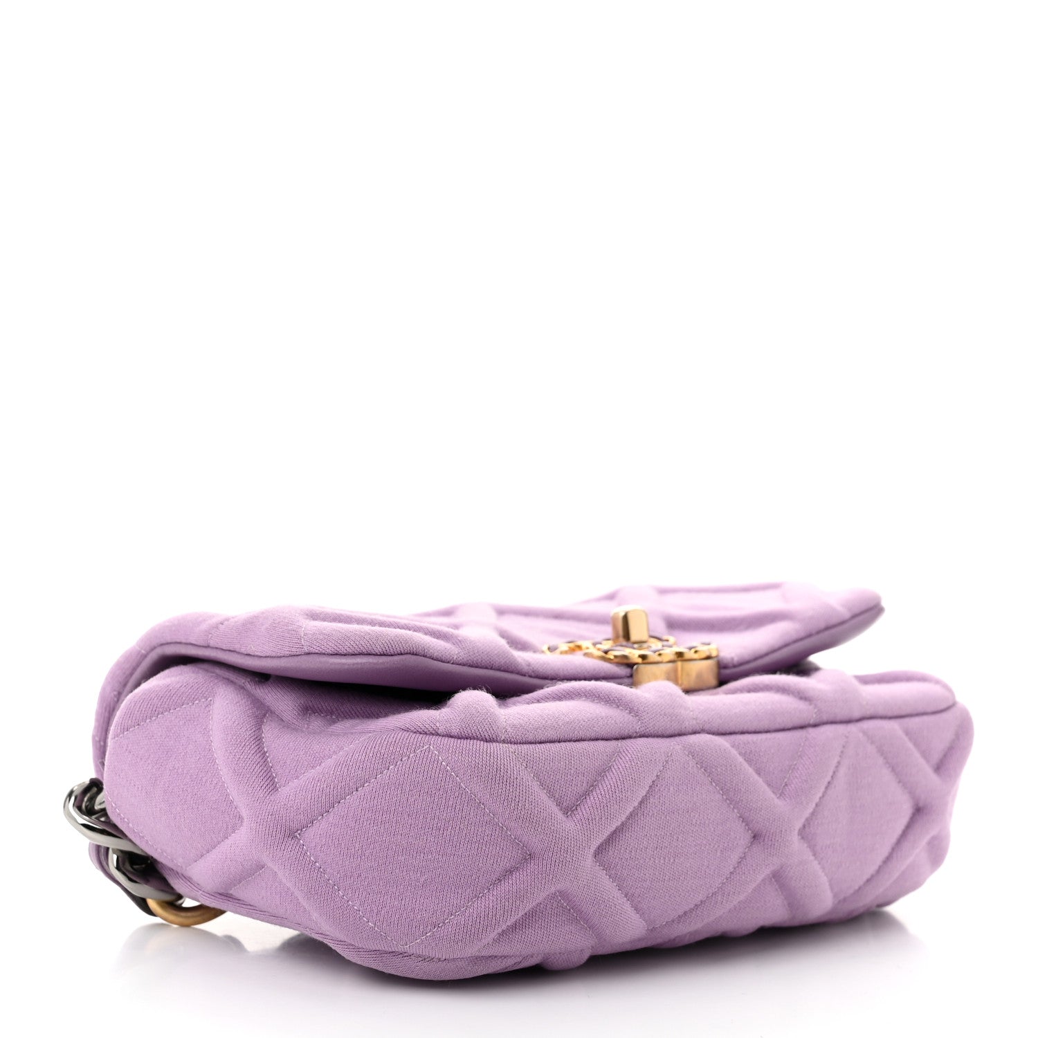 Chanel Jersey Quilted Chanel 19 Waist Bag Purple 4 of 13