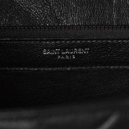 Saint Laurent Sheepskin Matelasse Chevron Monogram Monochrome Large College Satchel Black 6 of 9