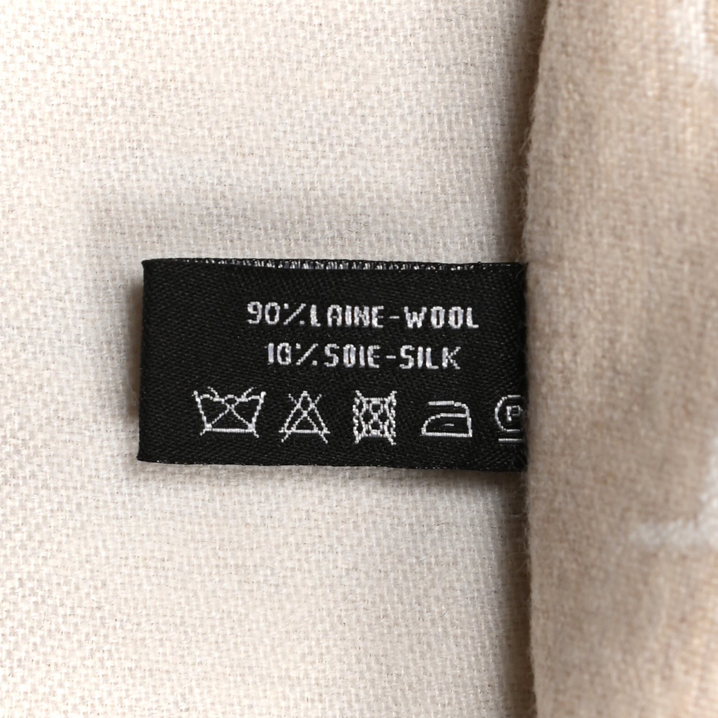 Wool Silk Woven Scarf Shawl Beige