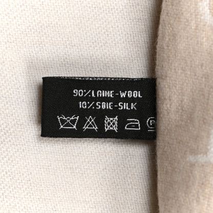 Chanel Wool Silk Woven Scarf Shawl Beige 4 of 4