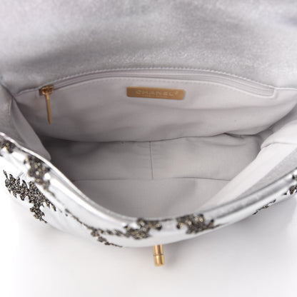 Chanel Metallic Calfskin Crochet Medium Chanel 19 Flap Silver 4 of 8