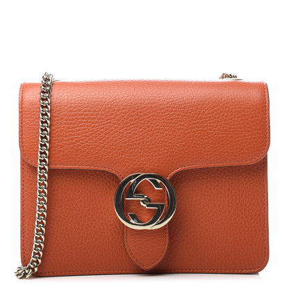 Gucci Dollar Calfskin Small Interlocking G Shoulder Bag Sun Orange 1 of 10