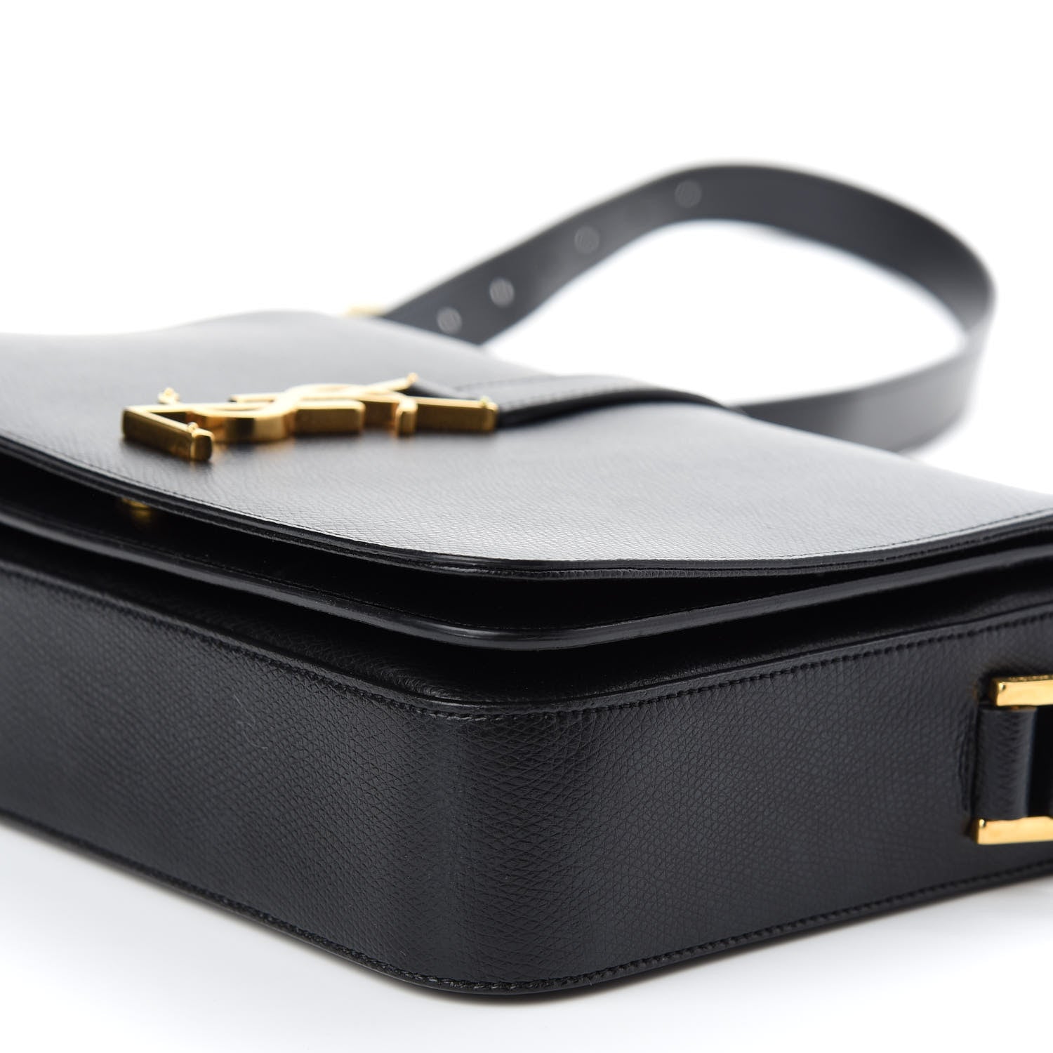 Saint Laurent Textured Calfskin Medium Classic Monogram Universite Bag Black 8 of 8