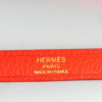 Hermes Taurillon Clemence Kelly Retourne 32 Orange Poppy 26 of 28