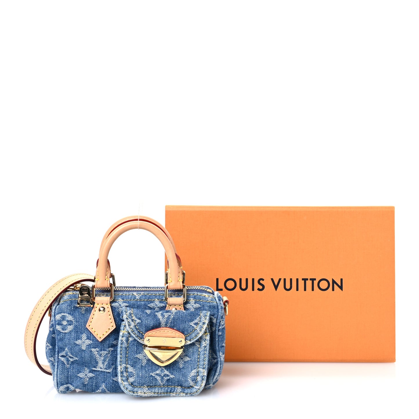 Monogram Denim Nano Speedy Blue