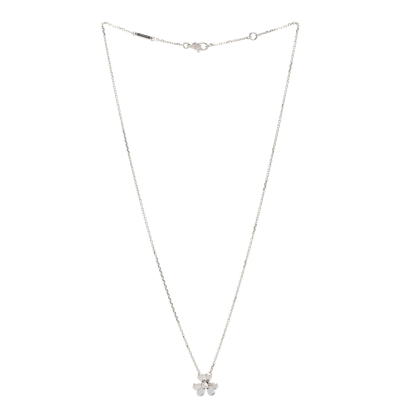 18K White Gold Diamond Mini Frivole Pendant Necklace