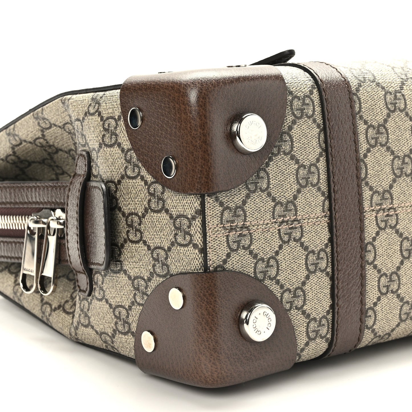 GG Supreme Monogram Textured Dollar Calfskin Small Detail Tote Beige Ebony New Acero
