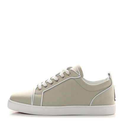 Christian Louboutin Canvas Varsijunior Flat Sneakers 42.5 Beige White 1 of 7