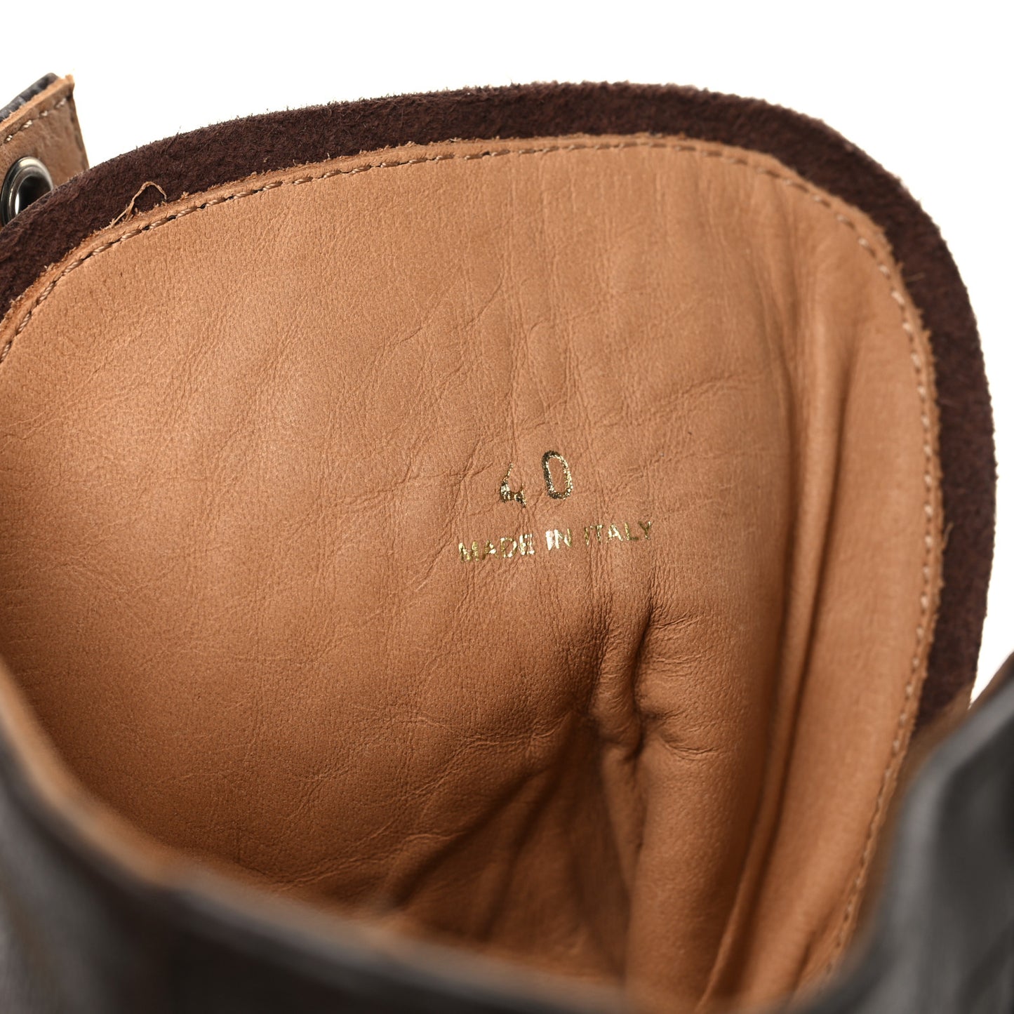 Antic Calfskin Laced Booties 40 Cacao