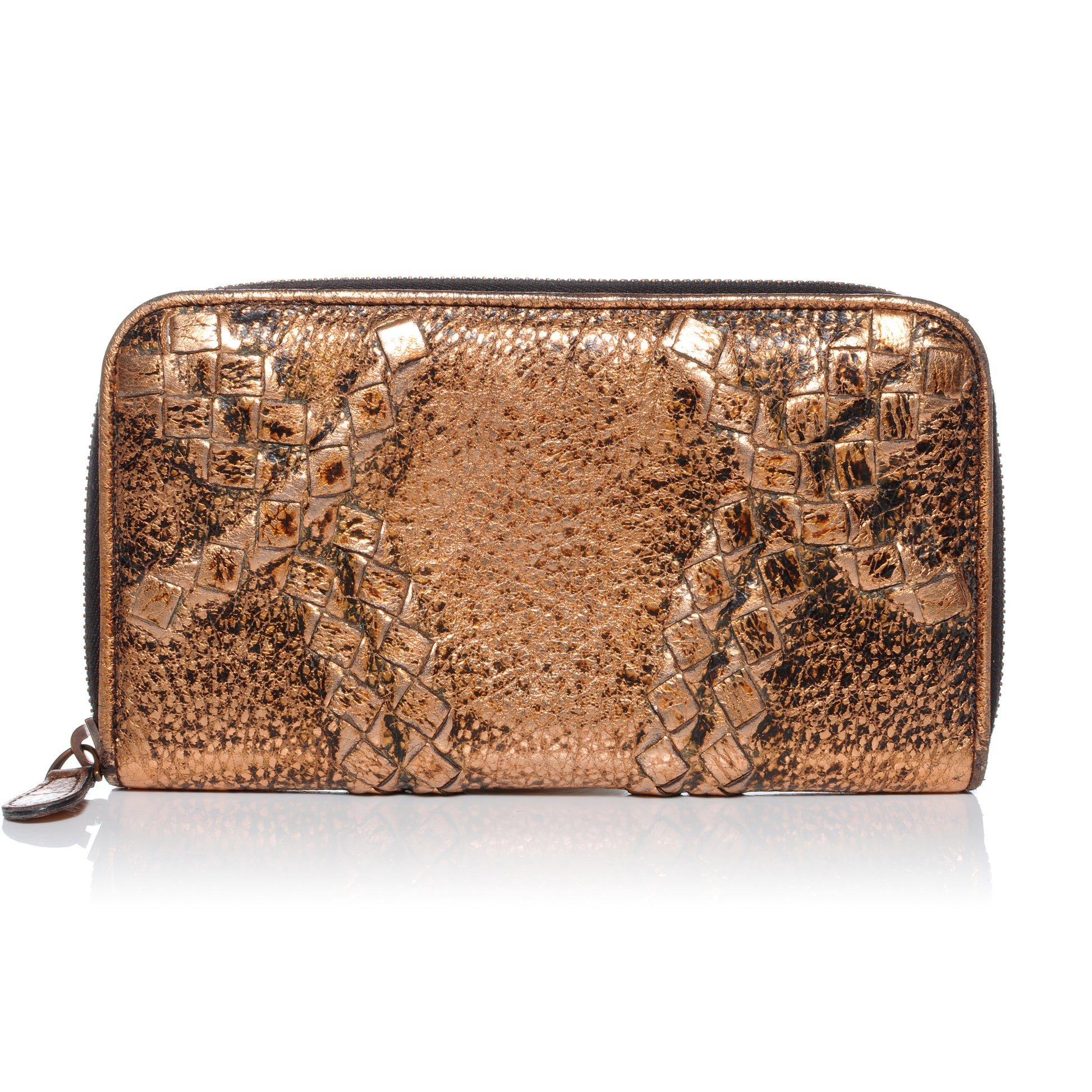 Bottega Veneta Cervo Zip Around Wallet Rame Ossidato 1 of 7