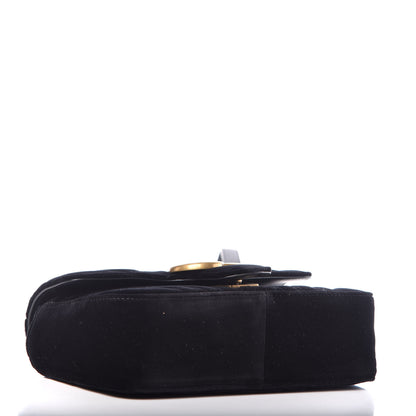Gucci Velvet Matelasse Mini GG Marmont Shoulder Bag Black 4 of 10