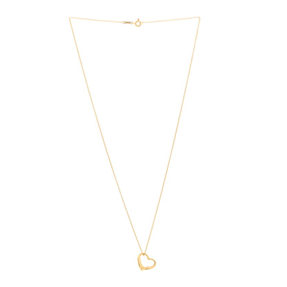 Tiffany 18K Yellow Gold 16mm Elsa Peretti Open Heart Pendant Necklace 3 of 5