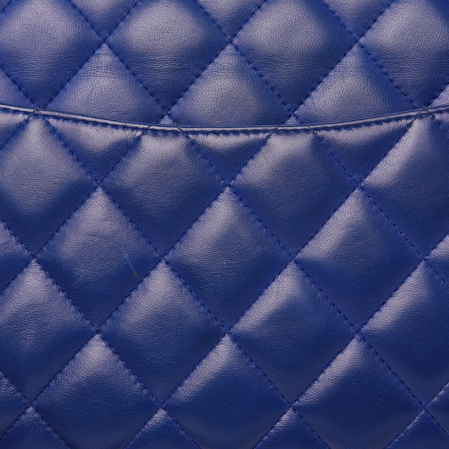 Lambskin Quilted Jumbo Double Flap Blue