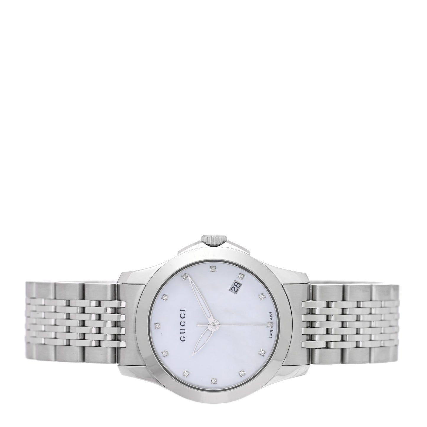 Stainless Steel Diamond Mother of Pearl 27mm G-Timeless Quartz Watch